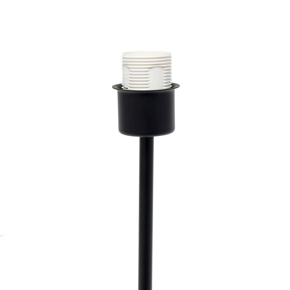 Simple Designs Black Stick Lamp W/White Fabric Drum Shade