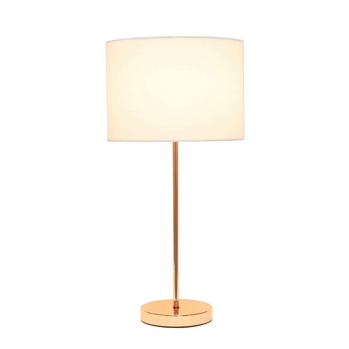 Simple Designs Stick Lamp W/White Fabric Drum Shade