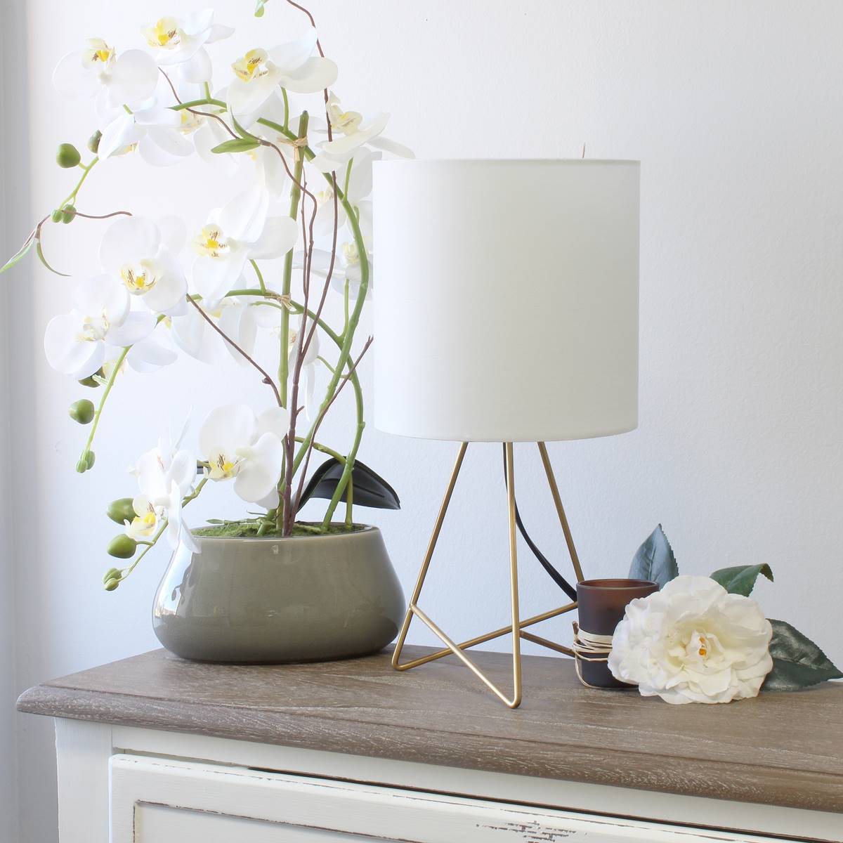Simple Designs Down To The Wire Table Lamp W/Fabric Shade