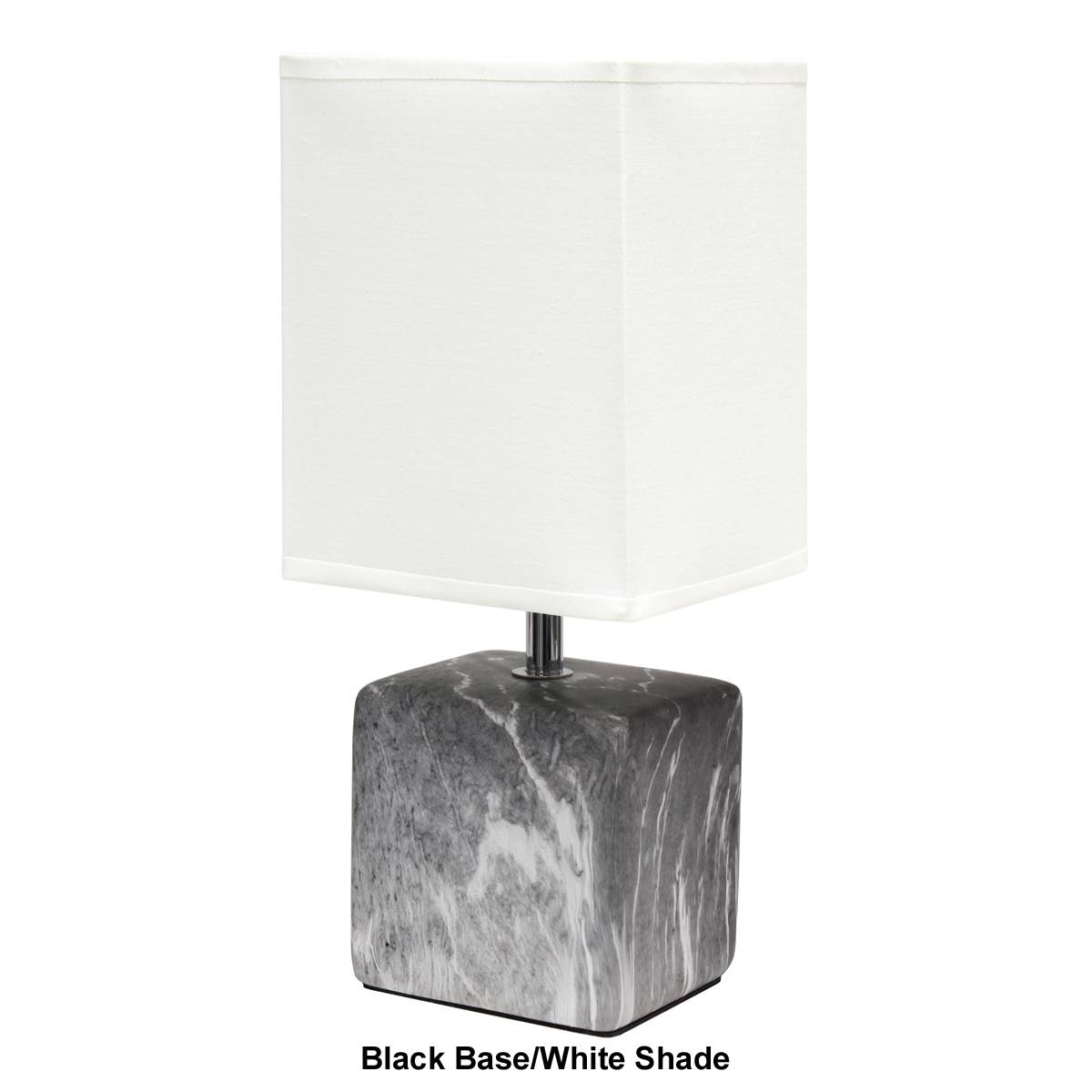 Simple Designs Petite Marbled Ceramic Table Lamp W/Fabric Shade