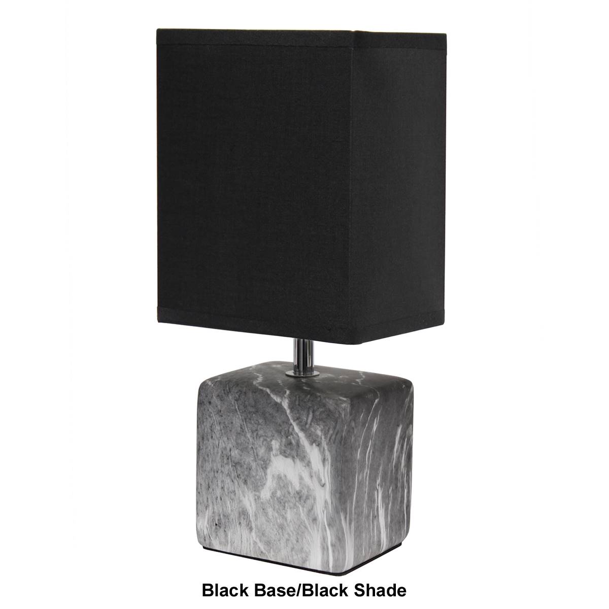 Simple Designs Petite Marbled Ceramic Table Lamp W/Fabric Shade