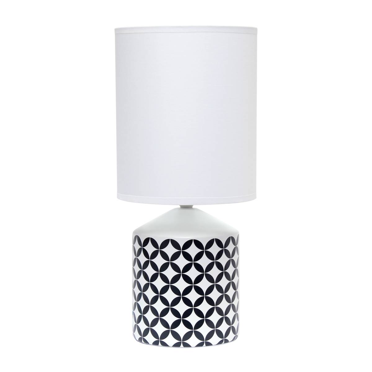 Simple Designs Black Coin Fresh Prints Ceramic Base Table Lamp