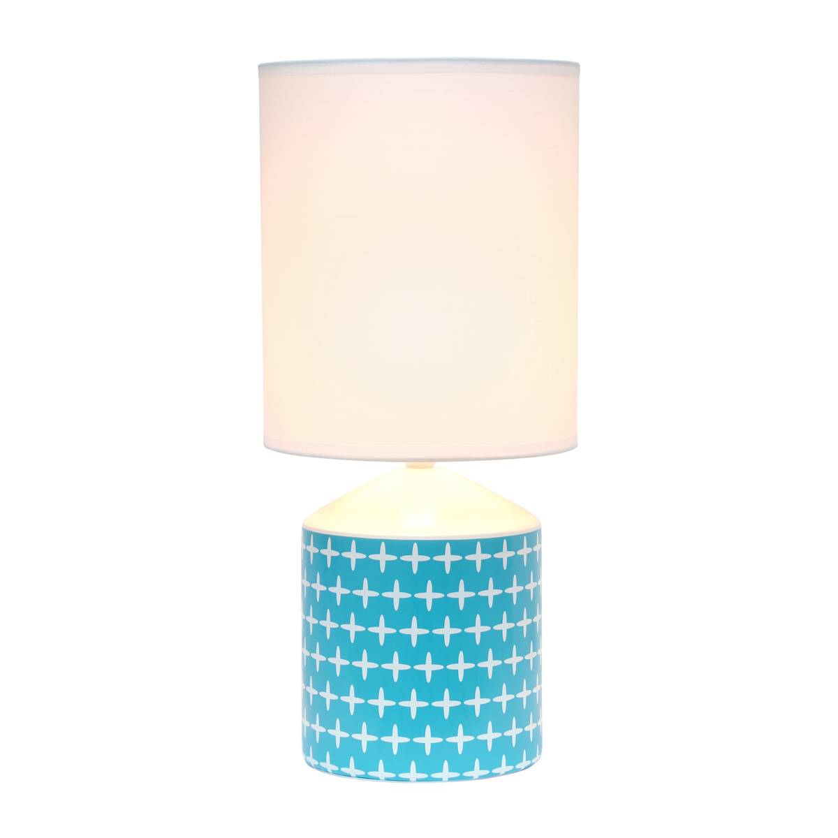 Simple Designs Blue Cross Fresh Prints Table Lamp