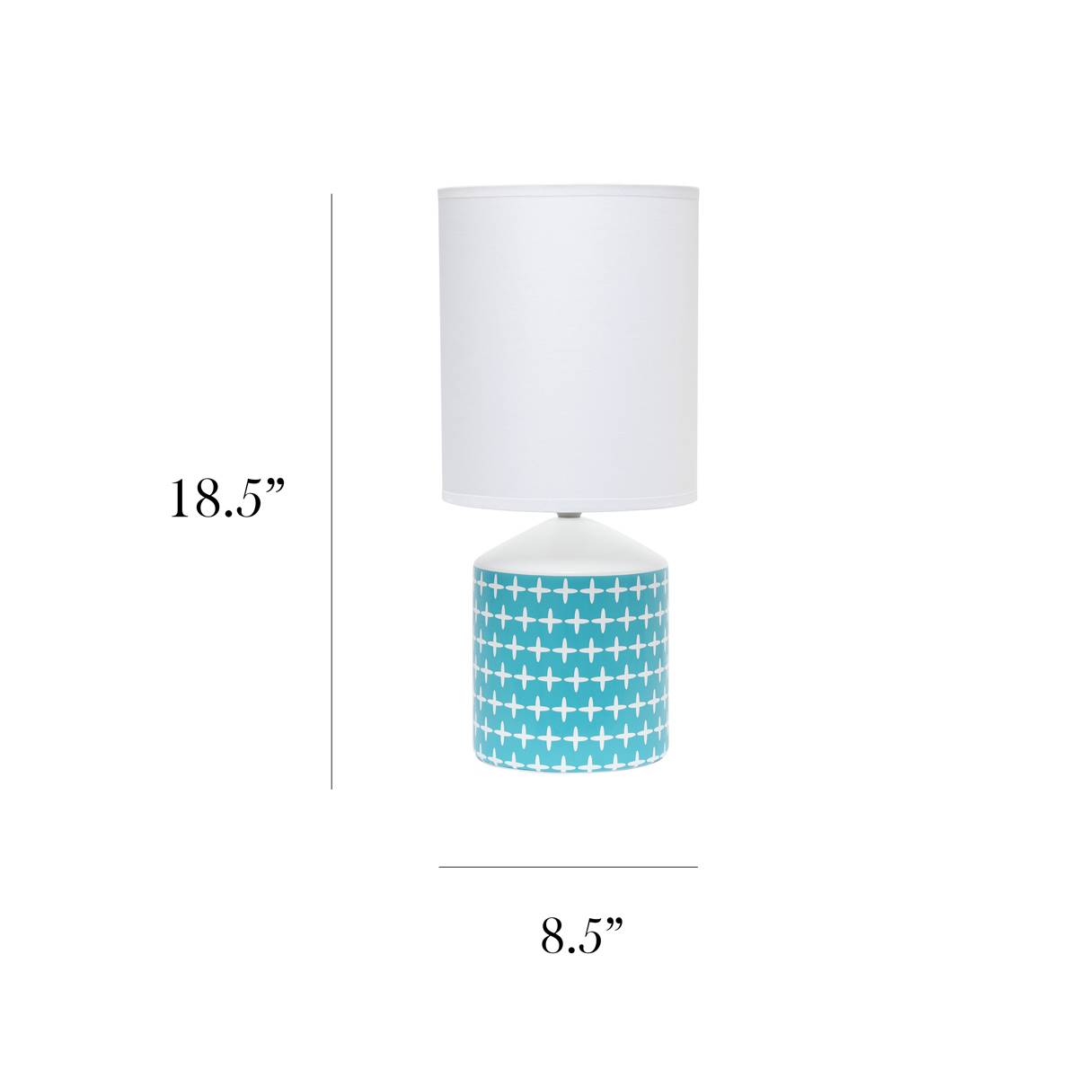 Simple Designs Blue Cross Fresh Prints Table Lamp