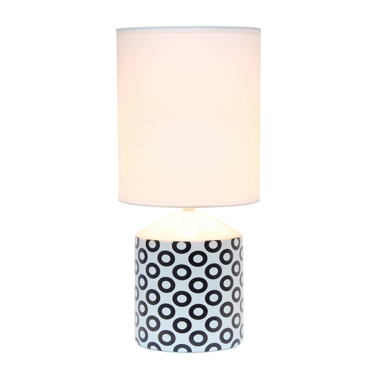 Simple Designs Black Ovals Fresh Prints Ceramic Base Table Lamp