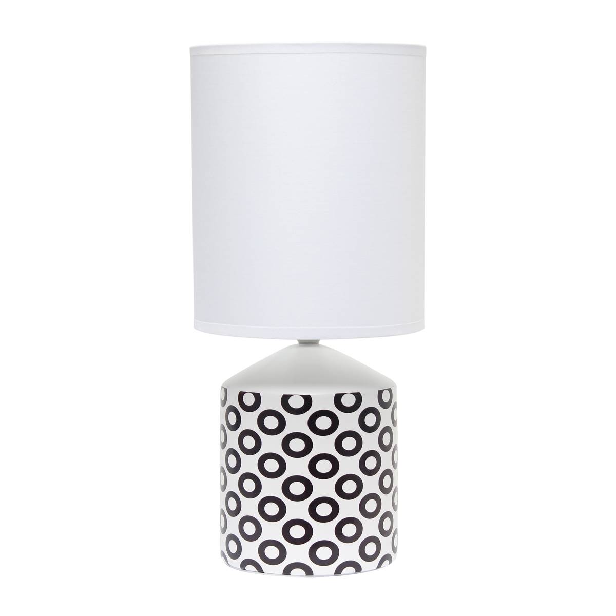 Simple Designs Black Ovals Fresh Prints Ceramic Base Table Lamp