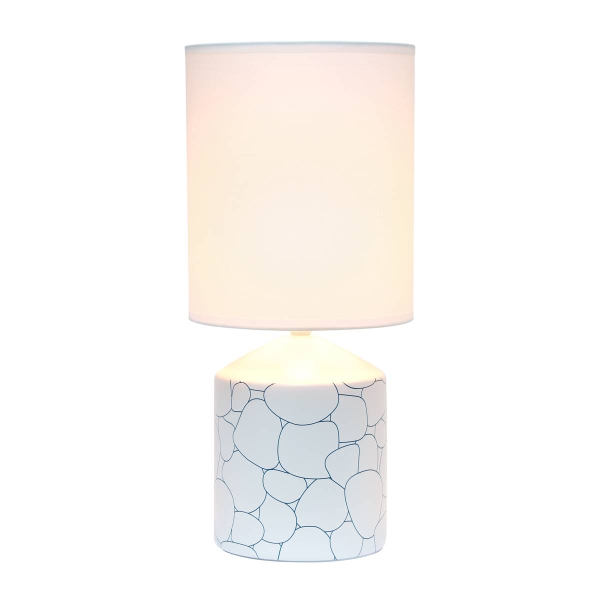 Simple Designs Blue Stones Fresh Prints Ceramic Base Table Lamp