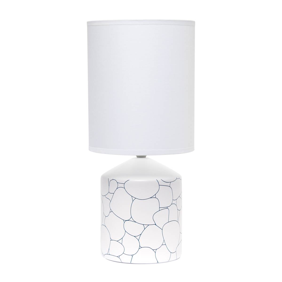 Simple Designs Blue Stones Fresh Prints Ceramic Base Table Lamp