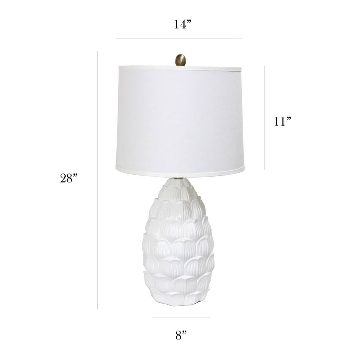 Elegant Designs Resin Table Lamp W/Fabric Shade