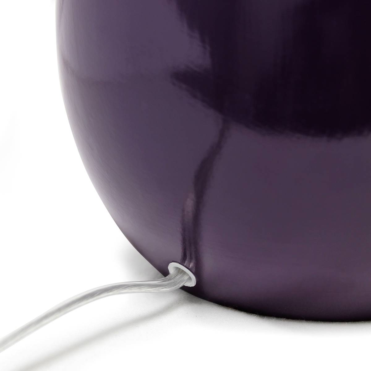 Elegant Designs Curved Purple Ceramic Table Lamp W/Shade