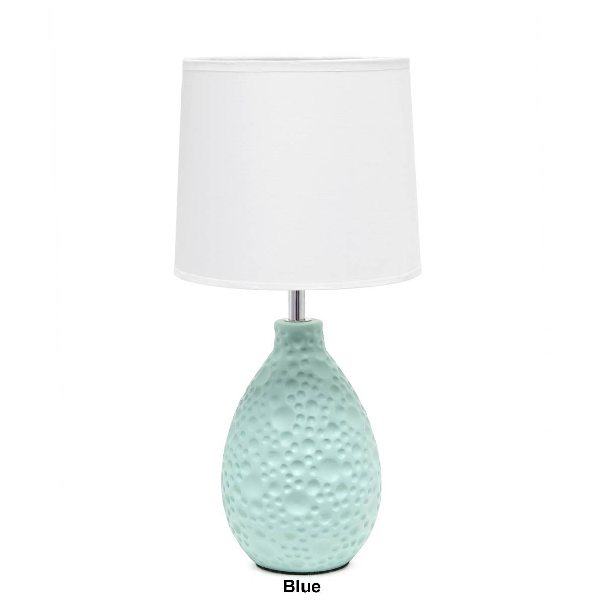 Simple Designs Textured Stucco Ceramic Oval Table Lamp