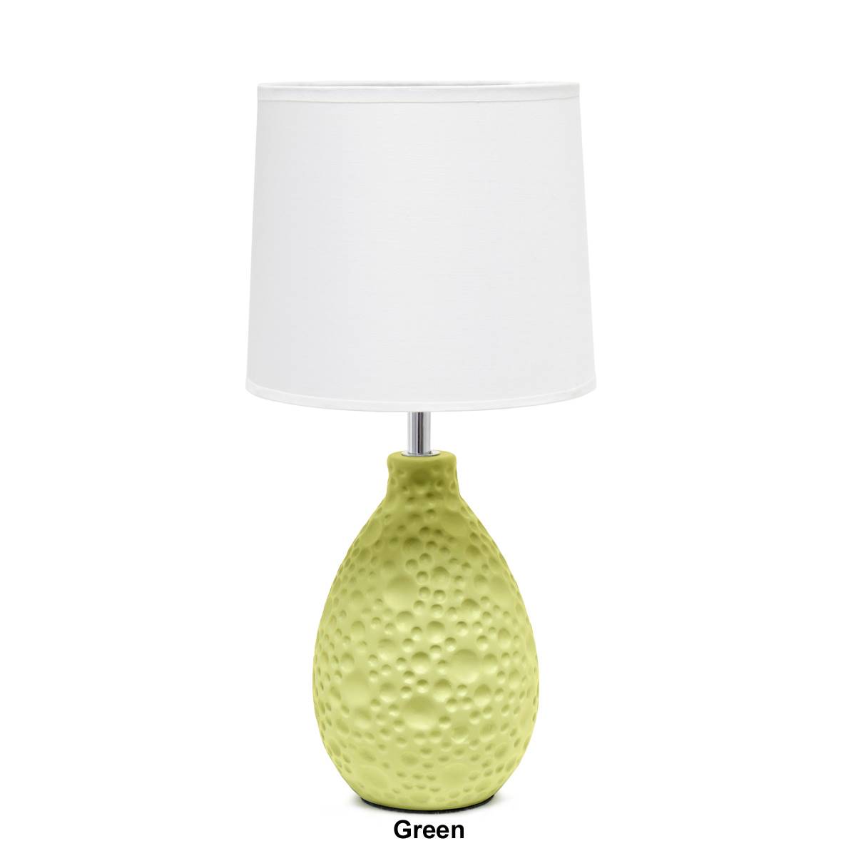 Simple Designs Textured Stucco Ceramic Oval Table Lamp