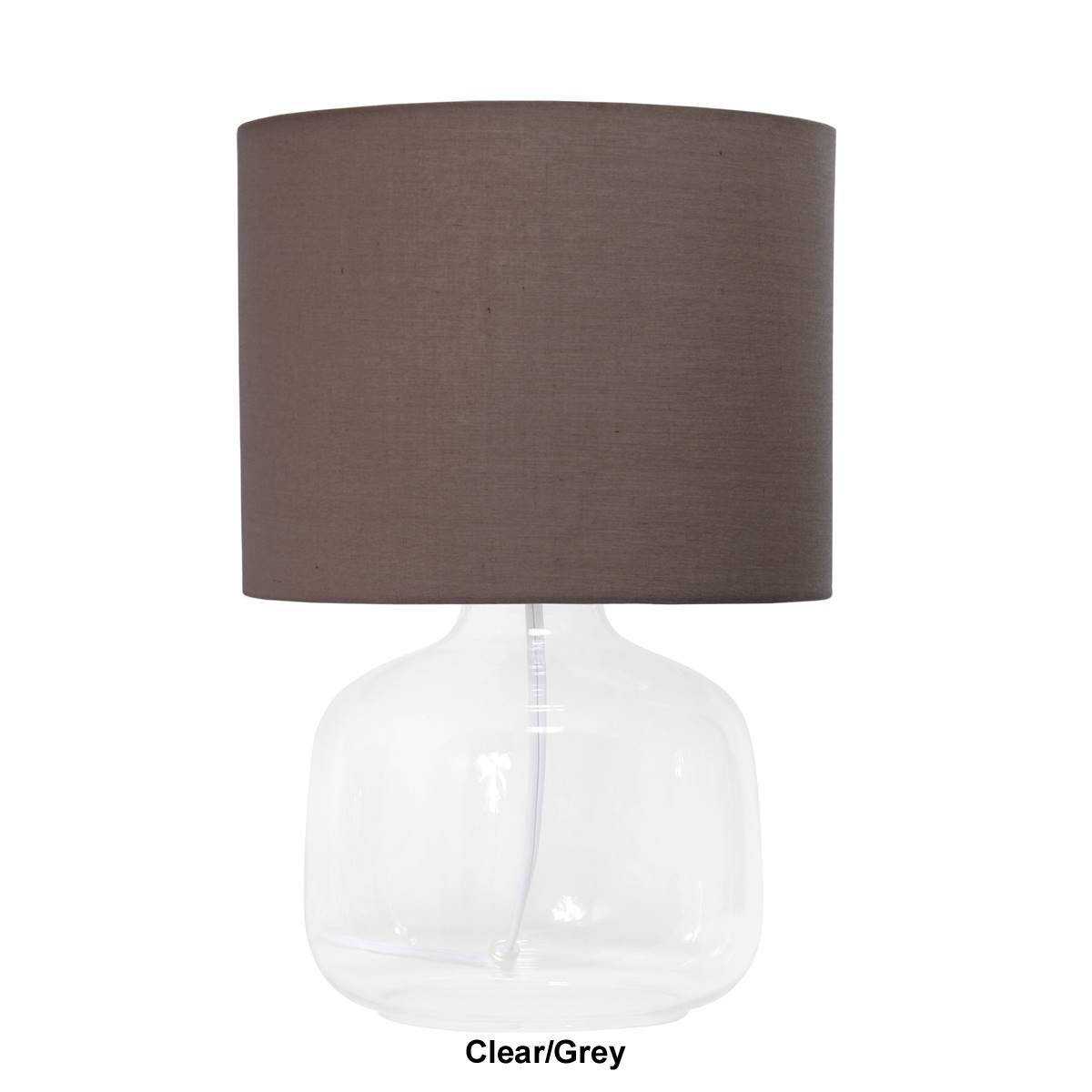 Simple Designs Glass Jar-Shaped Table Lamp W/Fabric Shade