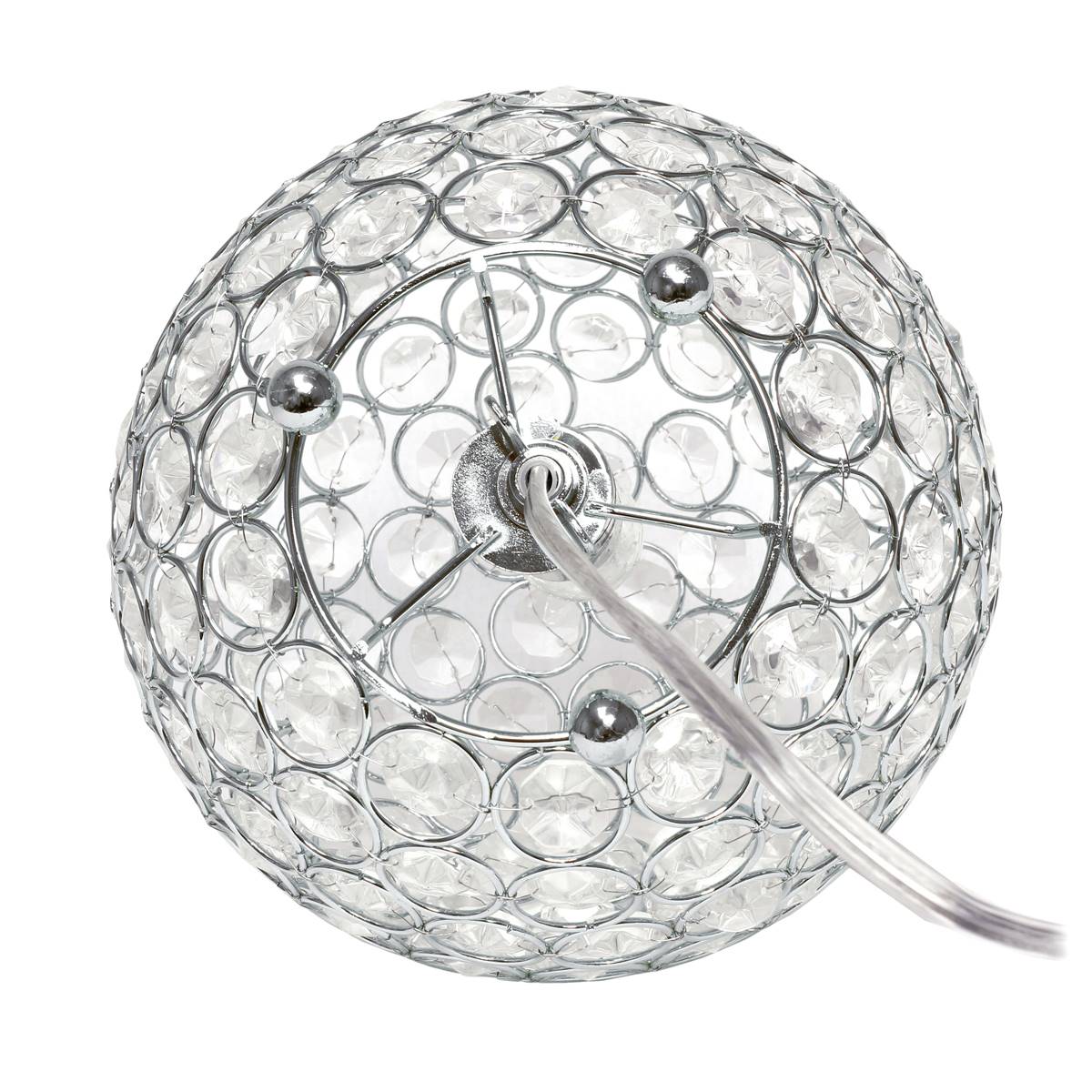 Lalia Home Elipse Medium 8in. Metal Crystal Round Orb Table Lamp