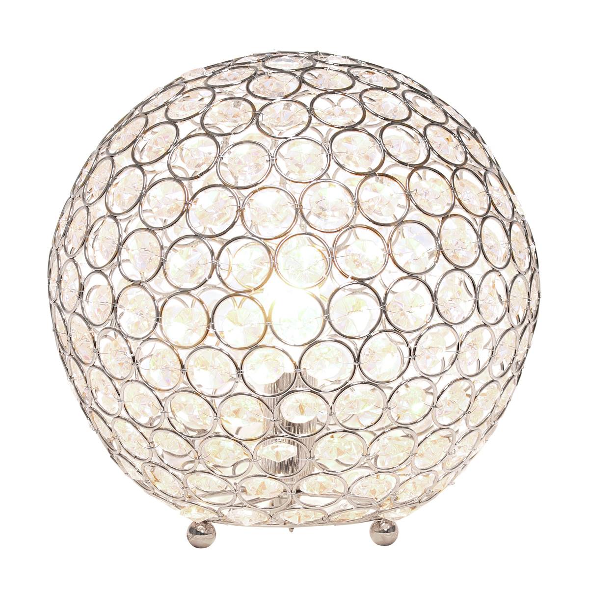 Lalia Home Elipse Medium 10in. Metal/Crystal Round Orb Table Lamp