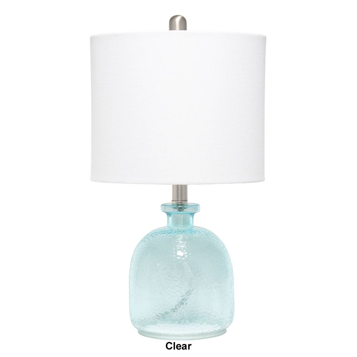 Lalia Home Classix Hammered Glass Jar Table Lamp W/Linen Shade