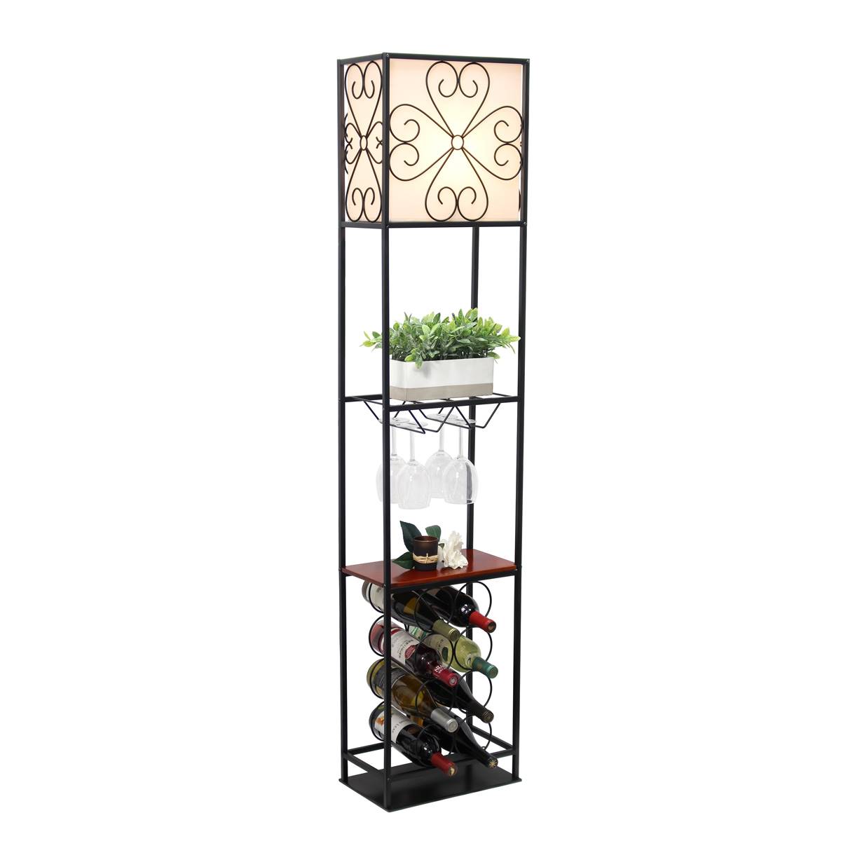 Elegant Designs Etagere Organizer W/Wood Accented Storage Shelf