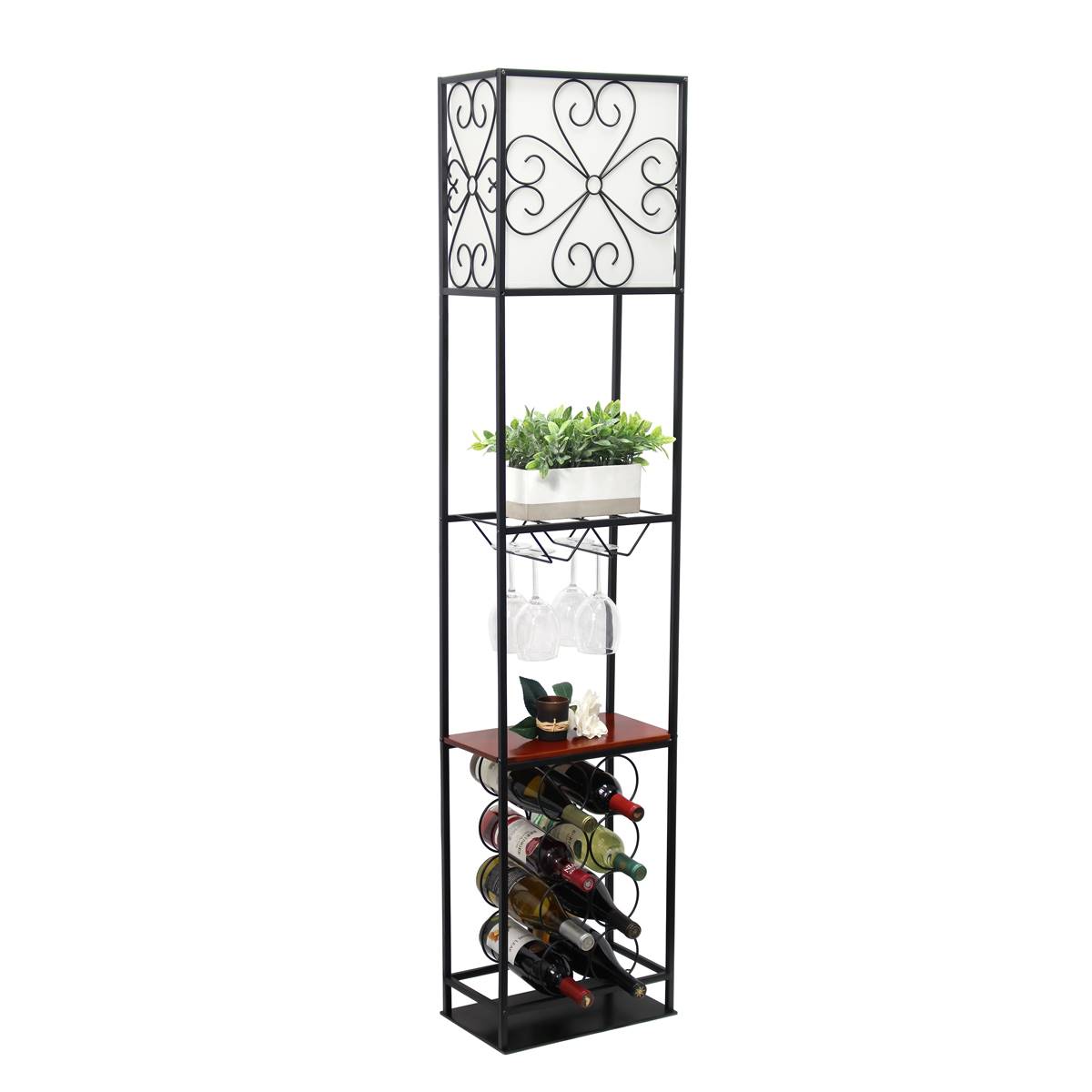 Elegant Designs Etagere Organizer W/Wood Accented Storage Shelf