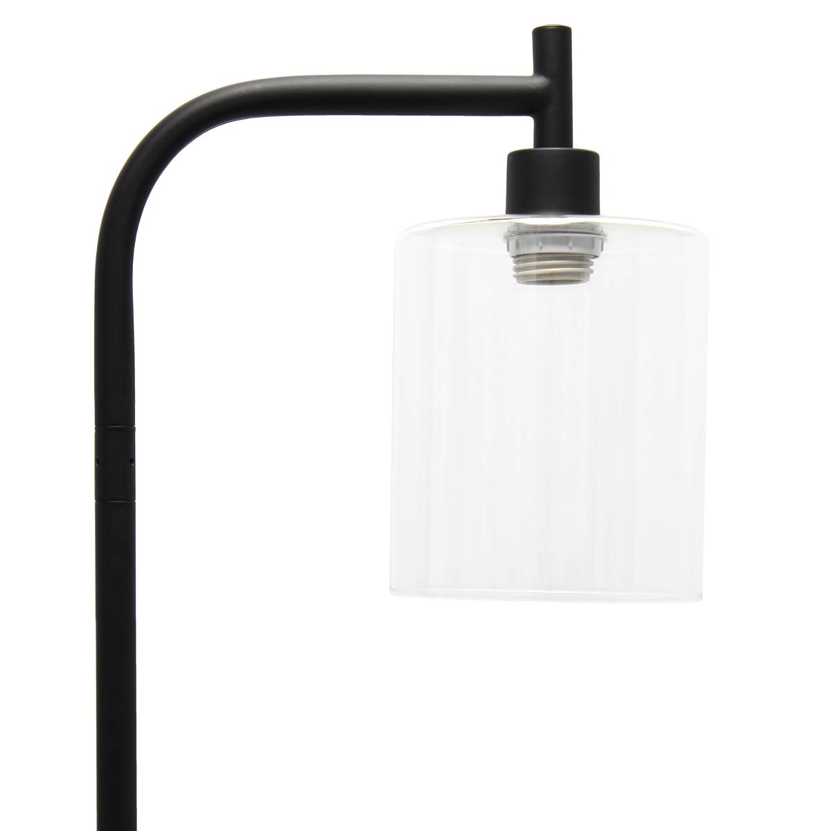 Simple Designs Modern Iron Lantern Floor Lamp W/Glass Shade