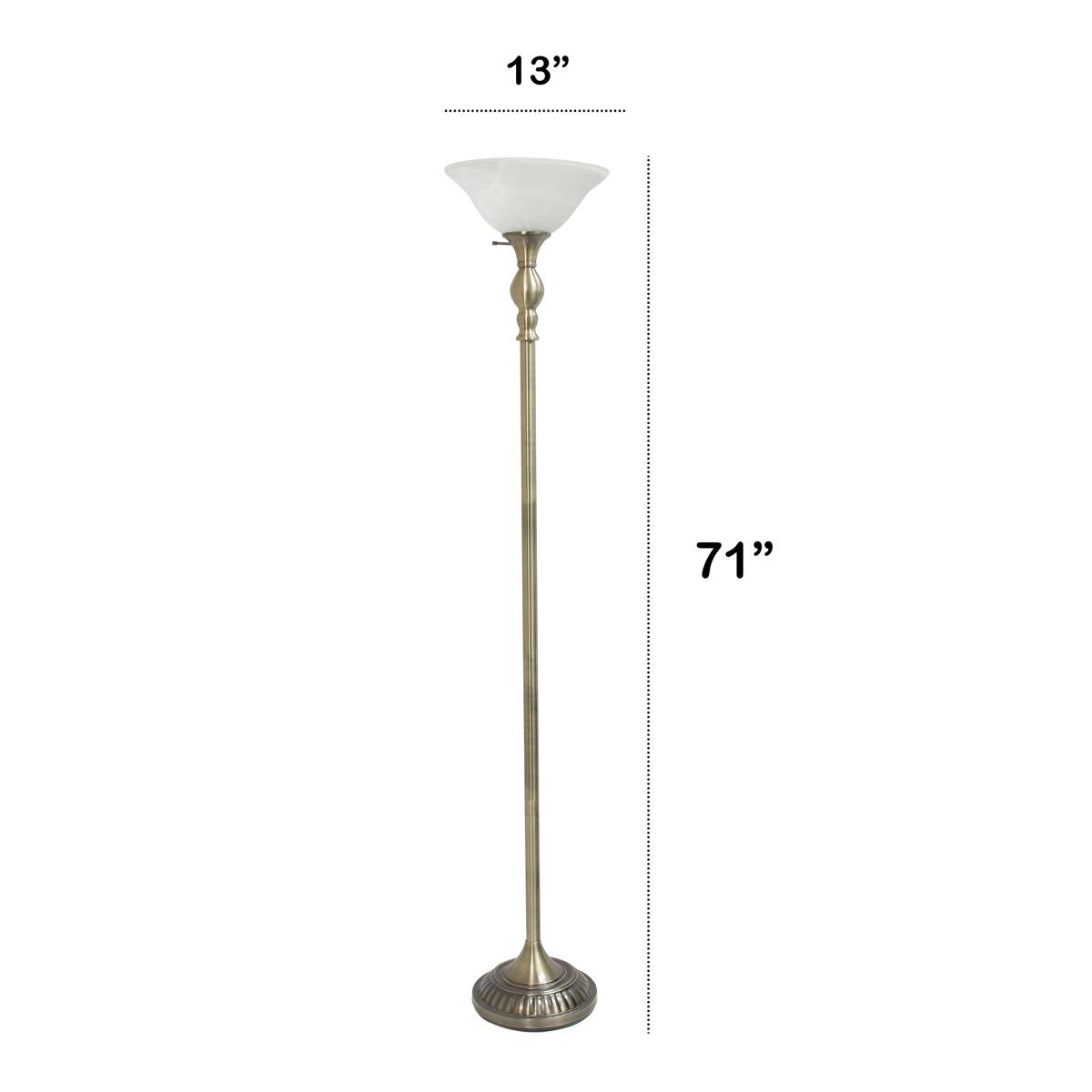 Lalia Home Classic 1 Light Marbleized Glass Torchiere Floor Lamp