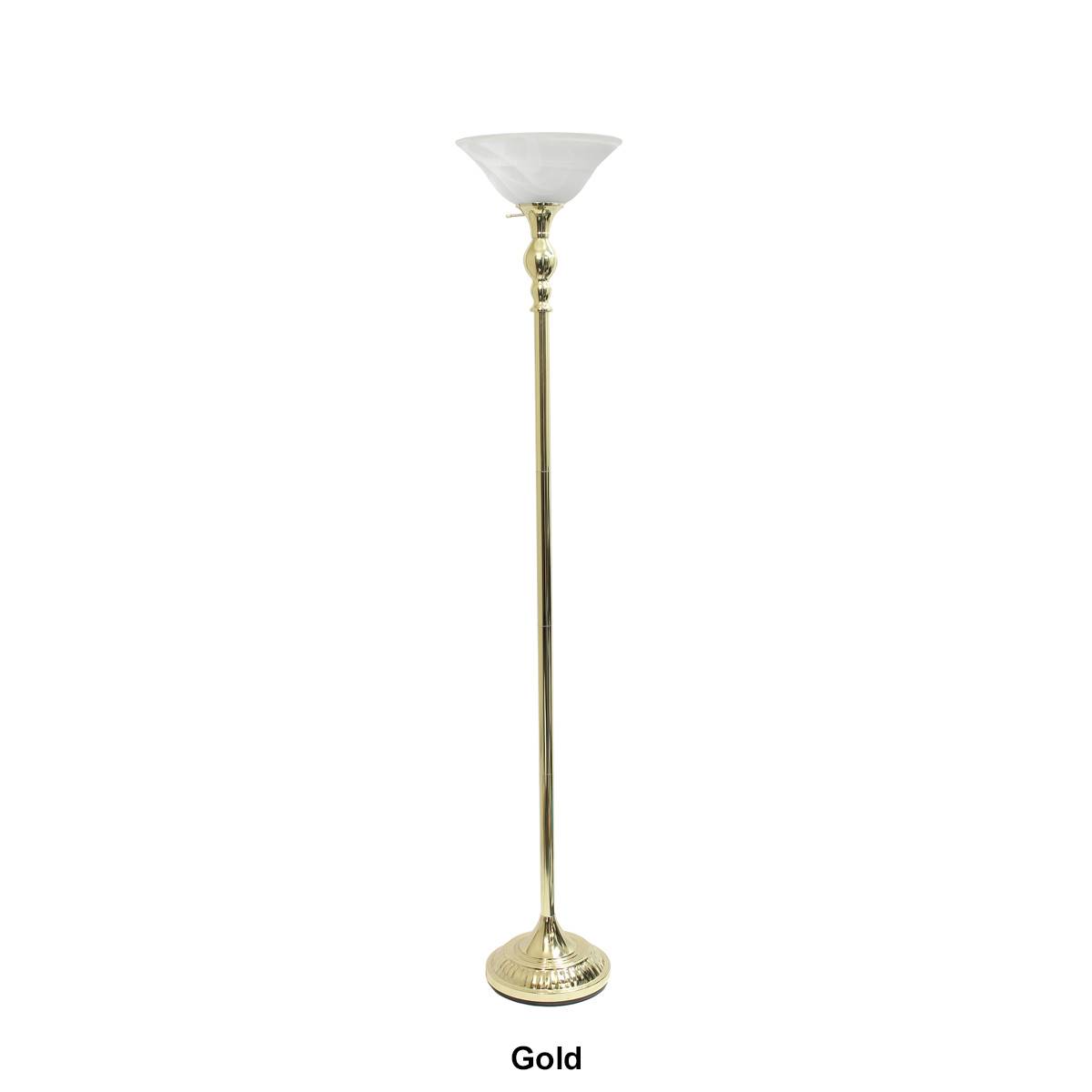 Lalia Home Classic 1 Light Marbleized Glass Torchiere Floor Lamp