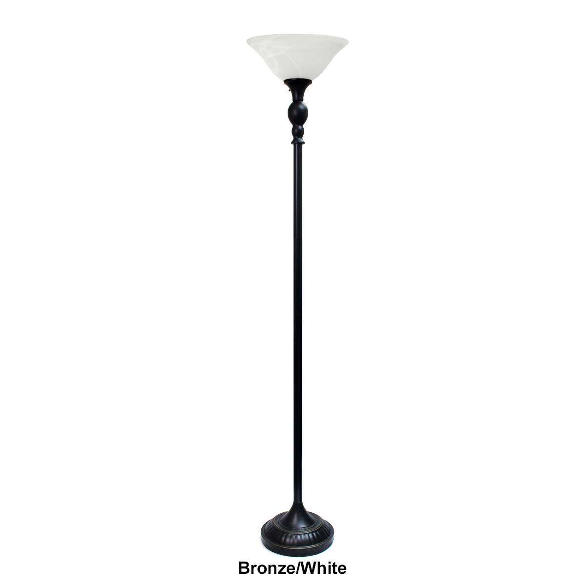 Lalia Home Classic One Light Glass Shade Torchiere Floor Lamp