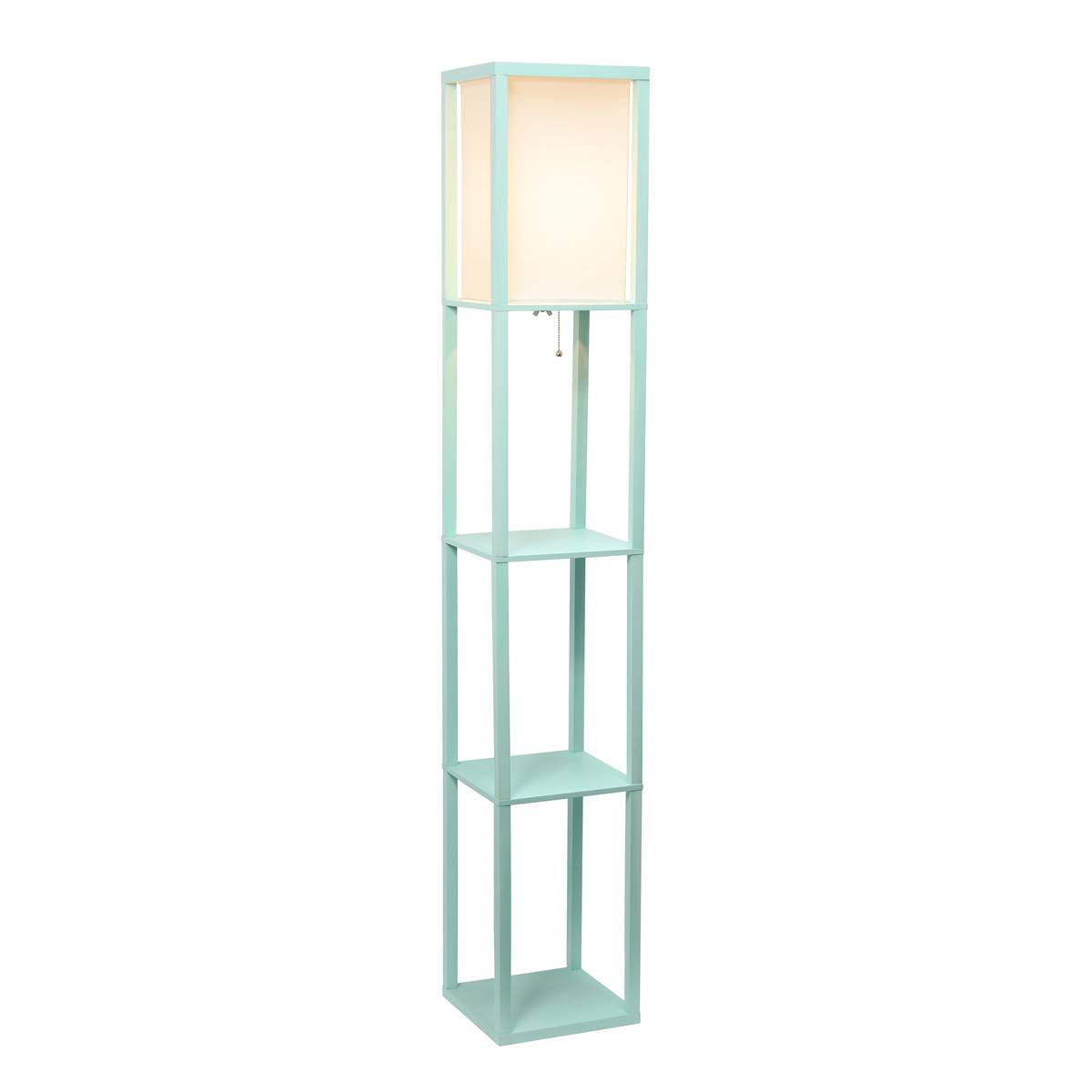 Lalia Home Column Shelf Floor Lamp W/Linen Shade