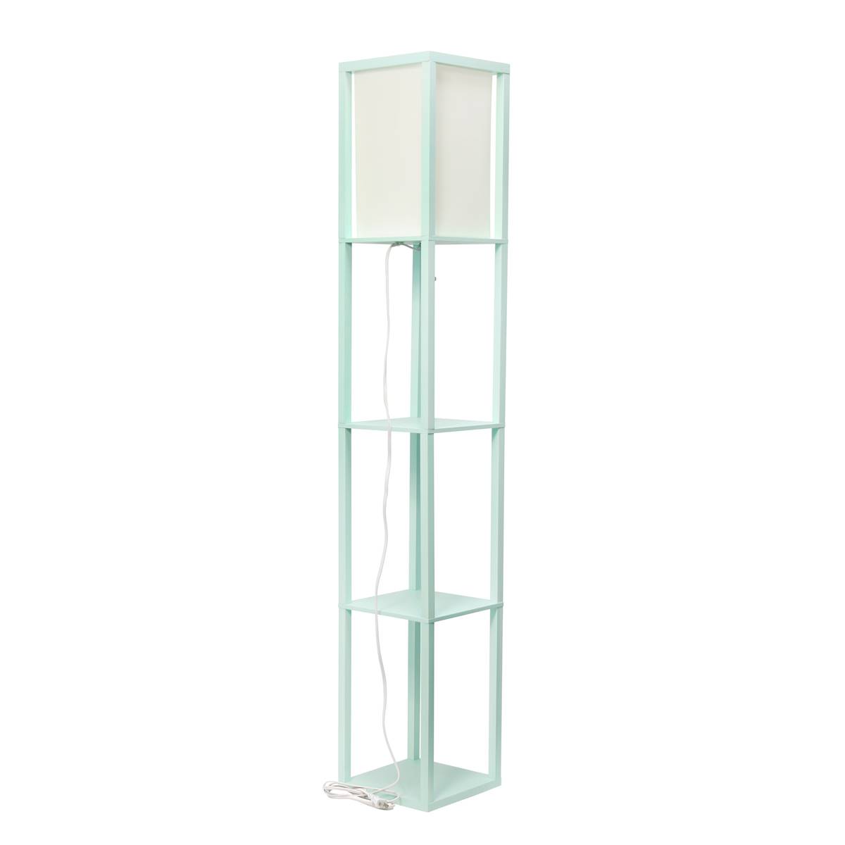 Lalia Home Column Shelf Floor Lamp W/Linen Shade