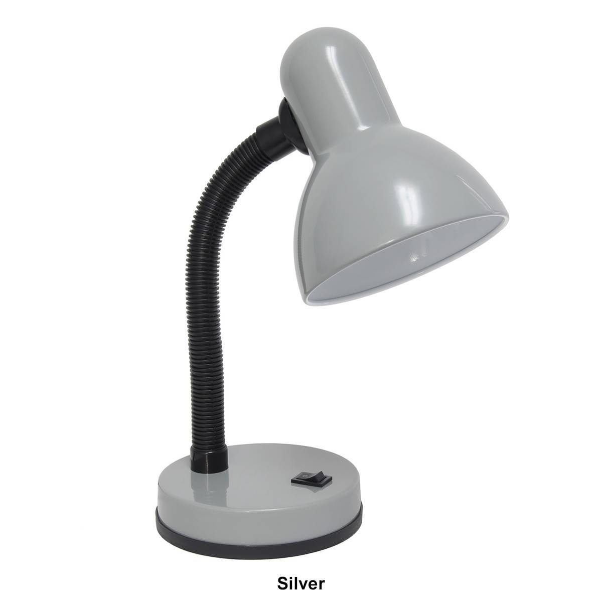 Simple Designs Basic Metal Desk Lamp W/Flexible Hose Neck