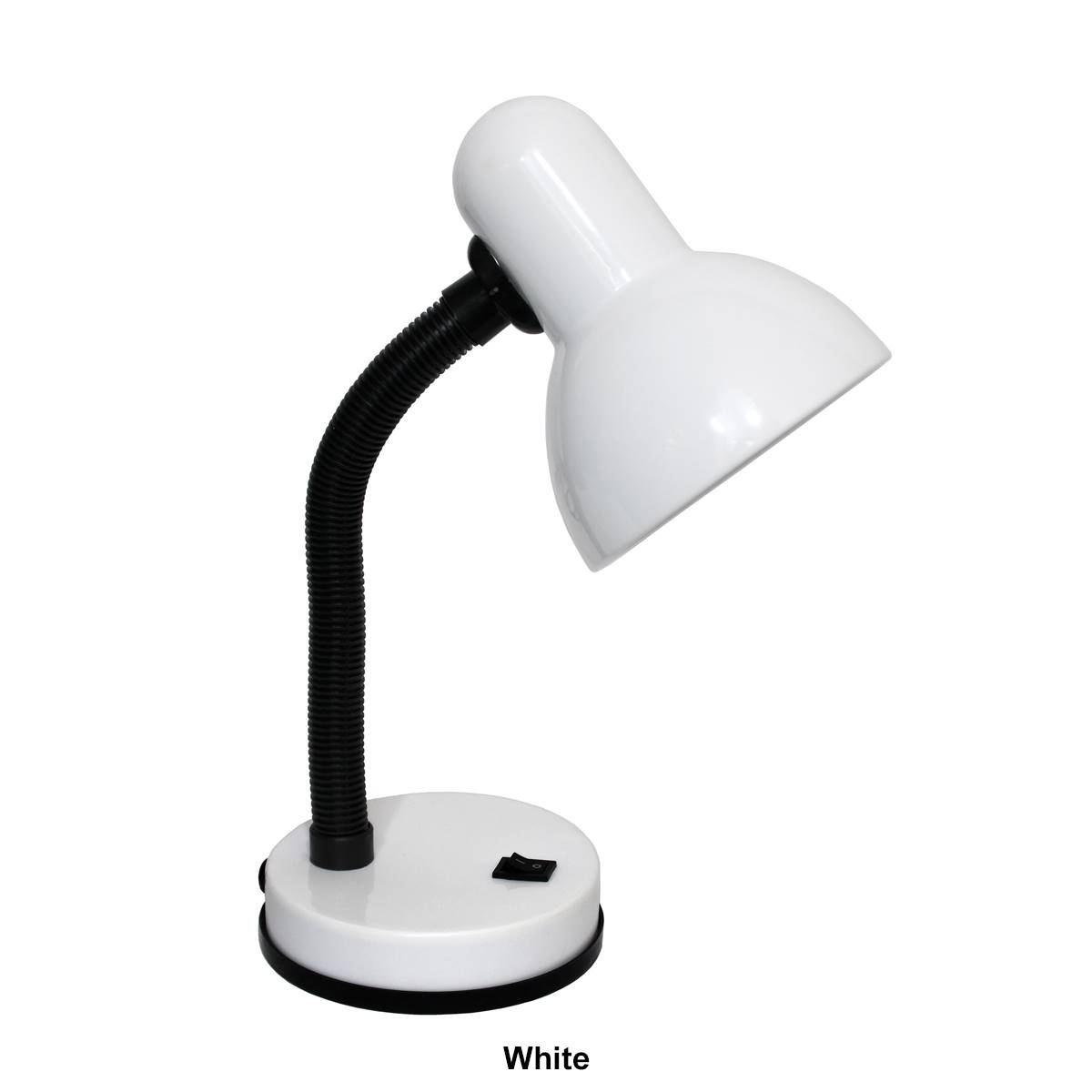 Simple Designs Basic Metal Desk Lamp W/Flexible Hose Neck