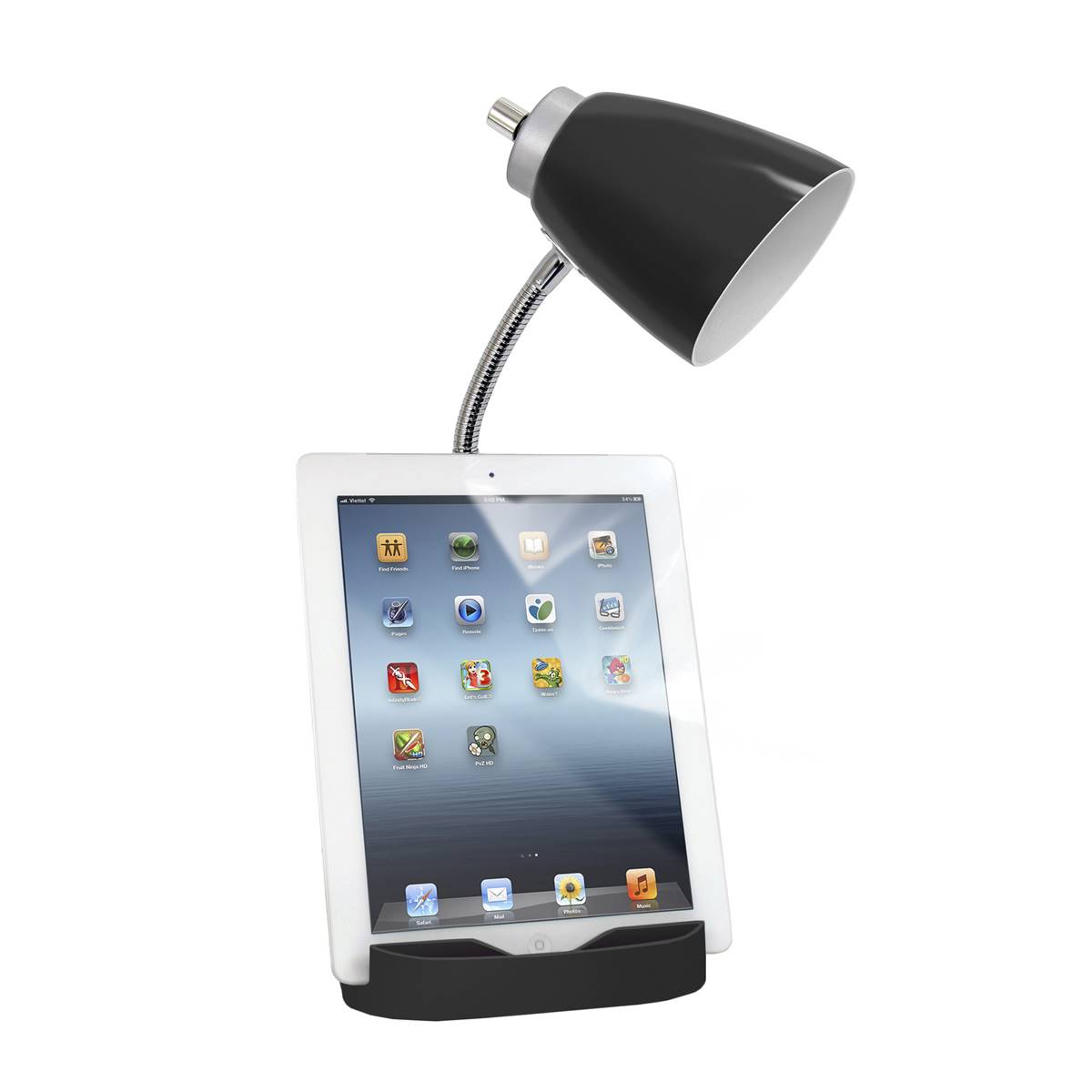 LimeLights Gooseneck USB Port Organizer Desk Lamp