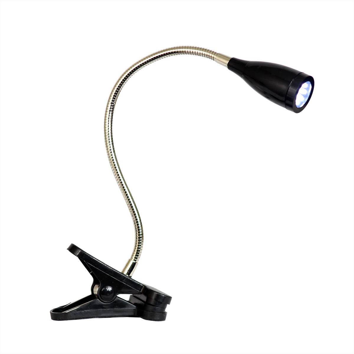 Simple Designs Flexible Gooseneck LED Clip Light Desk Lamp