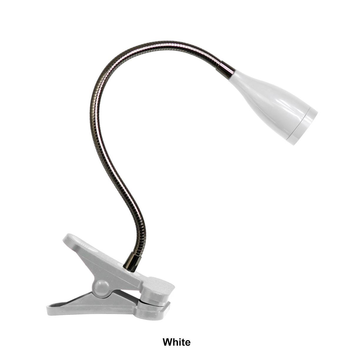 Simple Designs Flexible Gooseneck LED Clip Light Desk Lamp