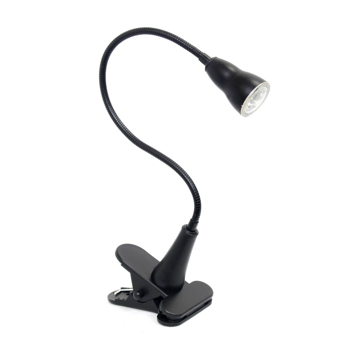 Simple Designs 1W LED Gooseneck Clip Light Desk Lamp
