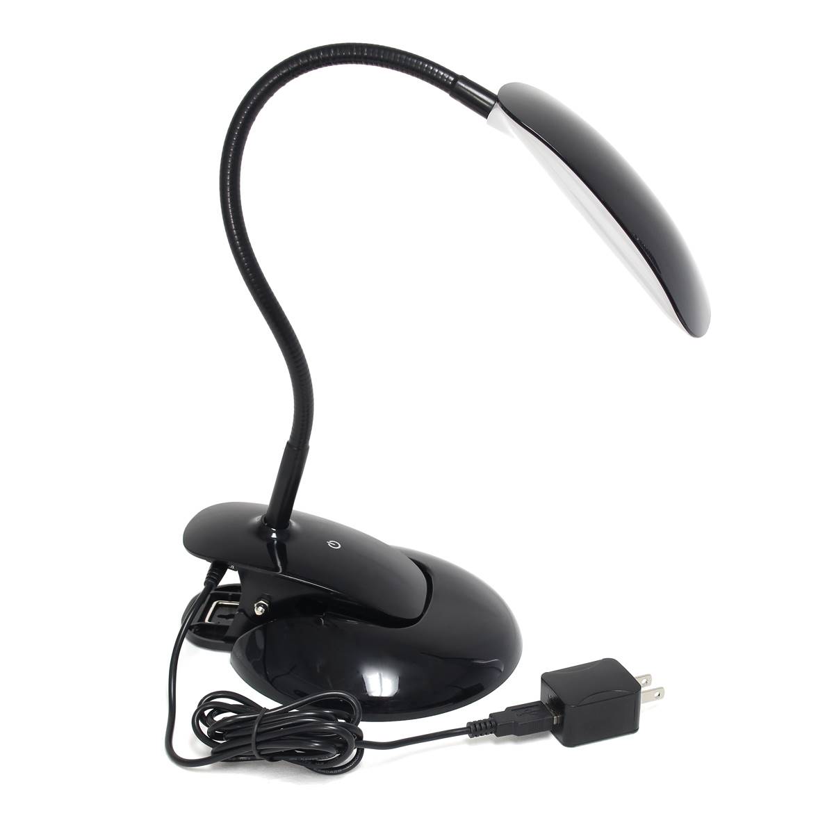 Simple Designs Black Basic Metal Desk Lamp W/Flexible Hose Neck
