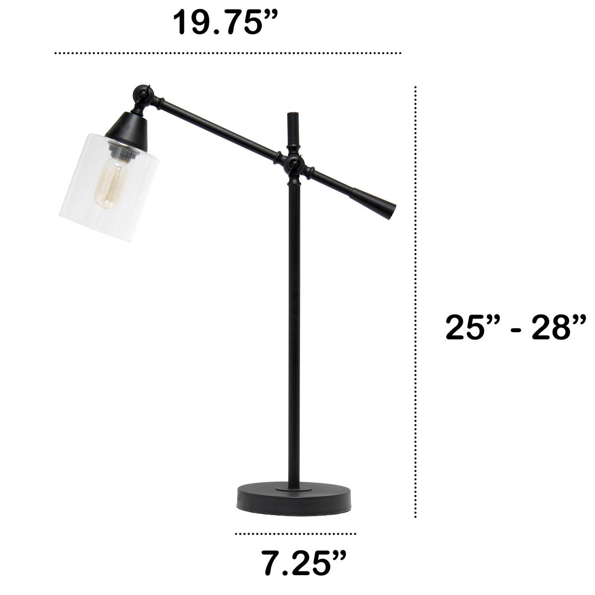 Lalia Home Studio Matte Finish Loft Vertical Adjustable Desk Lamp