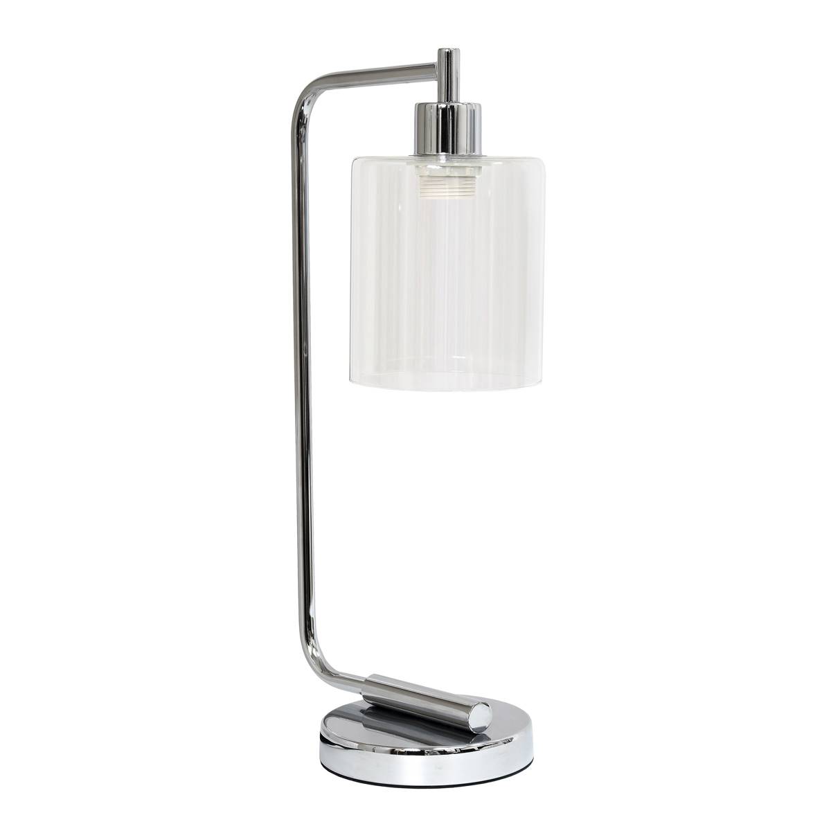 Lalia Home Studio Loft Modern Gloss Iron Desk Lamp W/Glass Shade