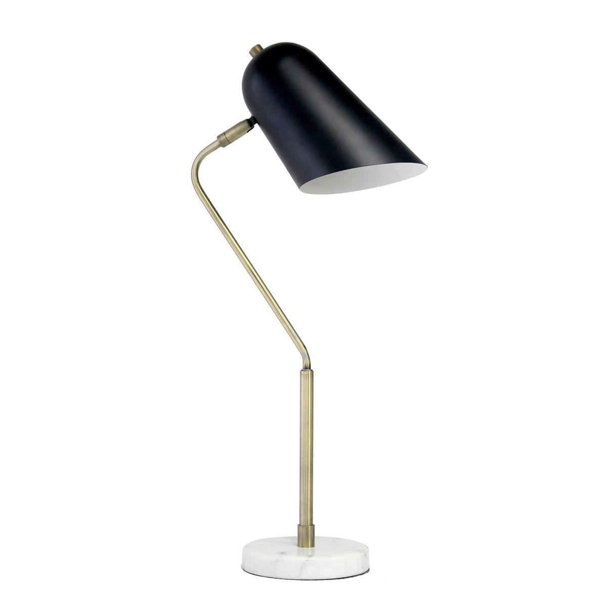 Lalia Home Studio Asymmetrical Marble/Metal Black Shade Desk Lamp