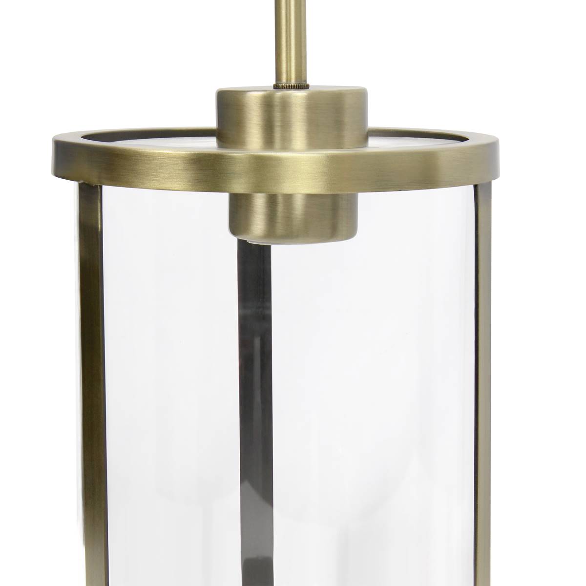 Lalia Home 1-Light Adjustable Cylindrical Clear Glass Pendant