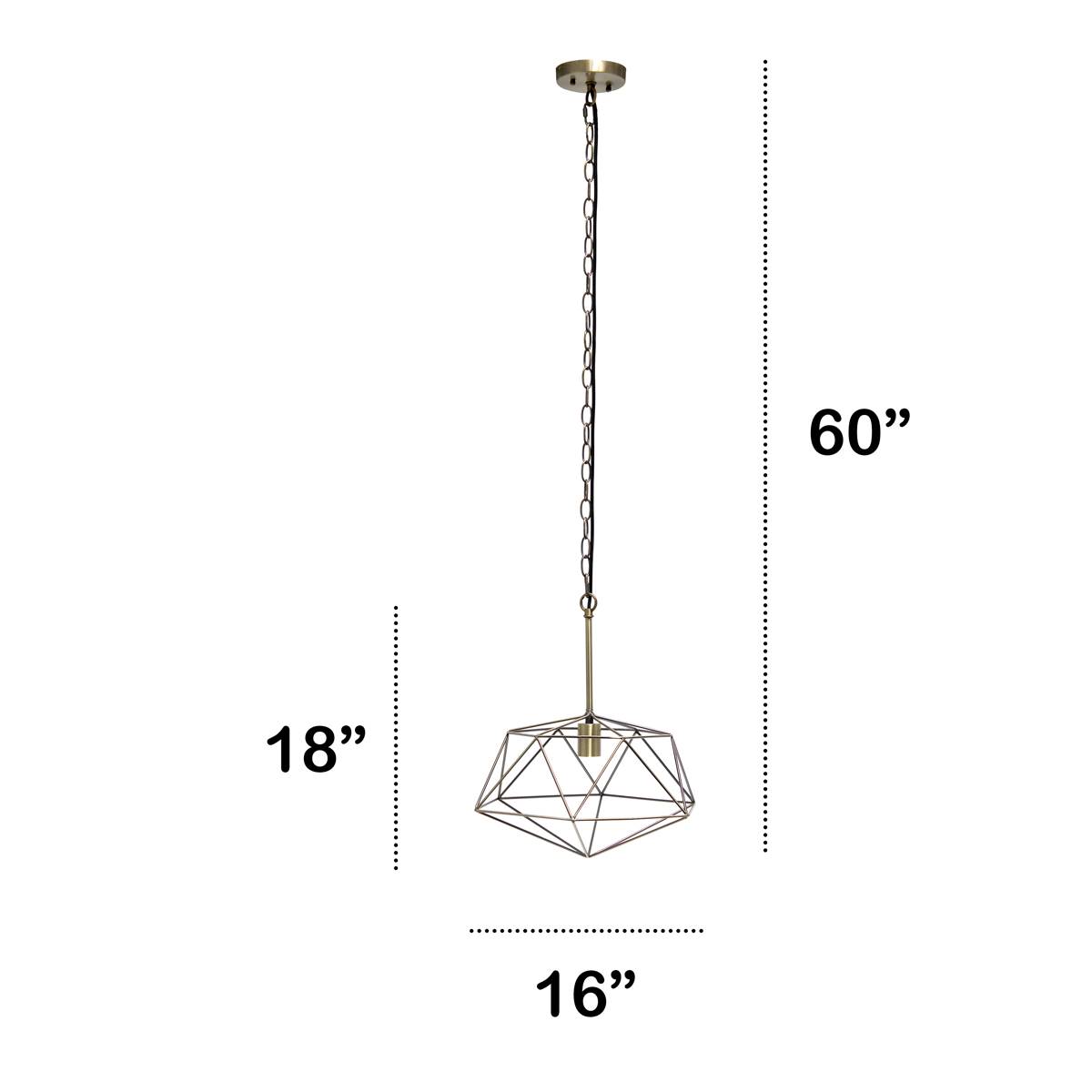 Lalia Home 1 Light 16in Modern Metal Wire Paragon Ceiling Pendant