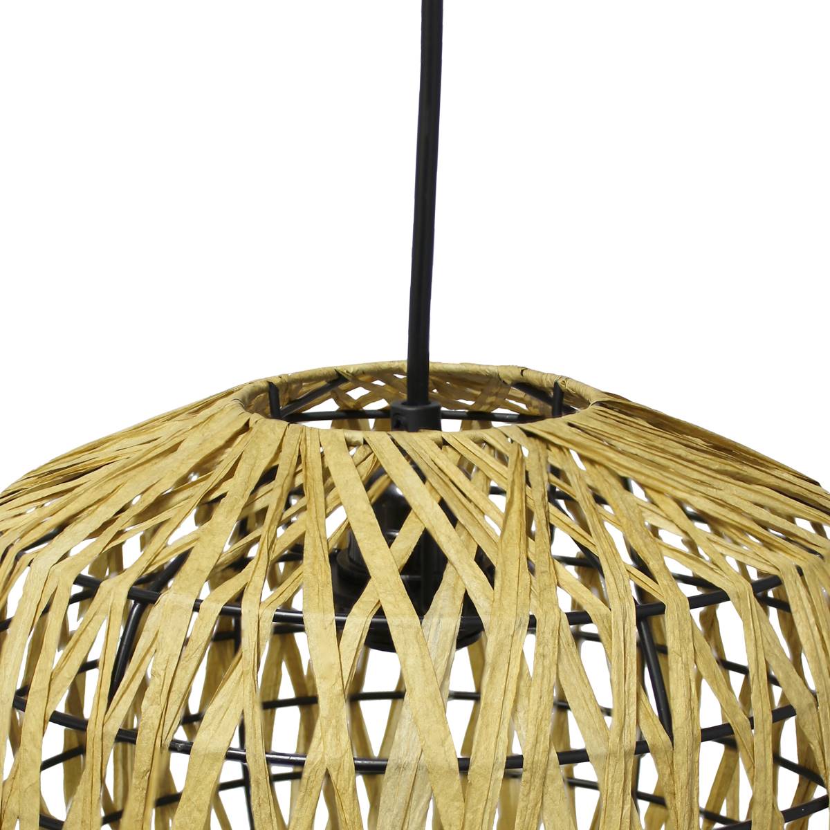 Lalia Home 1-Light Bohemian Farmhouse Coastal Paper Shade Pendant