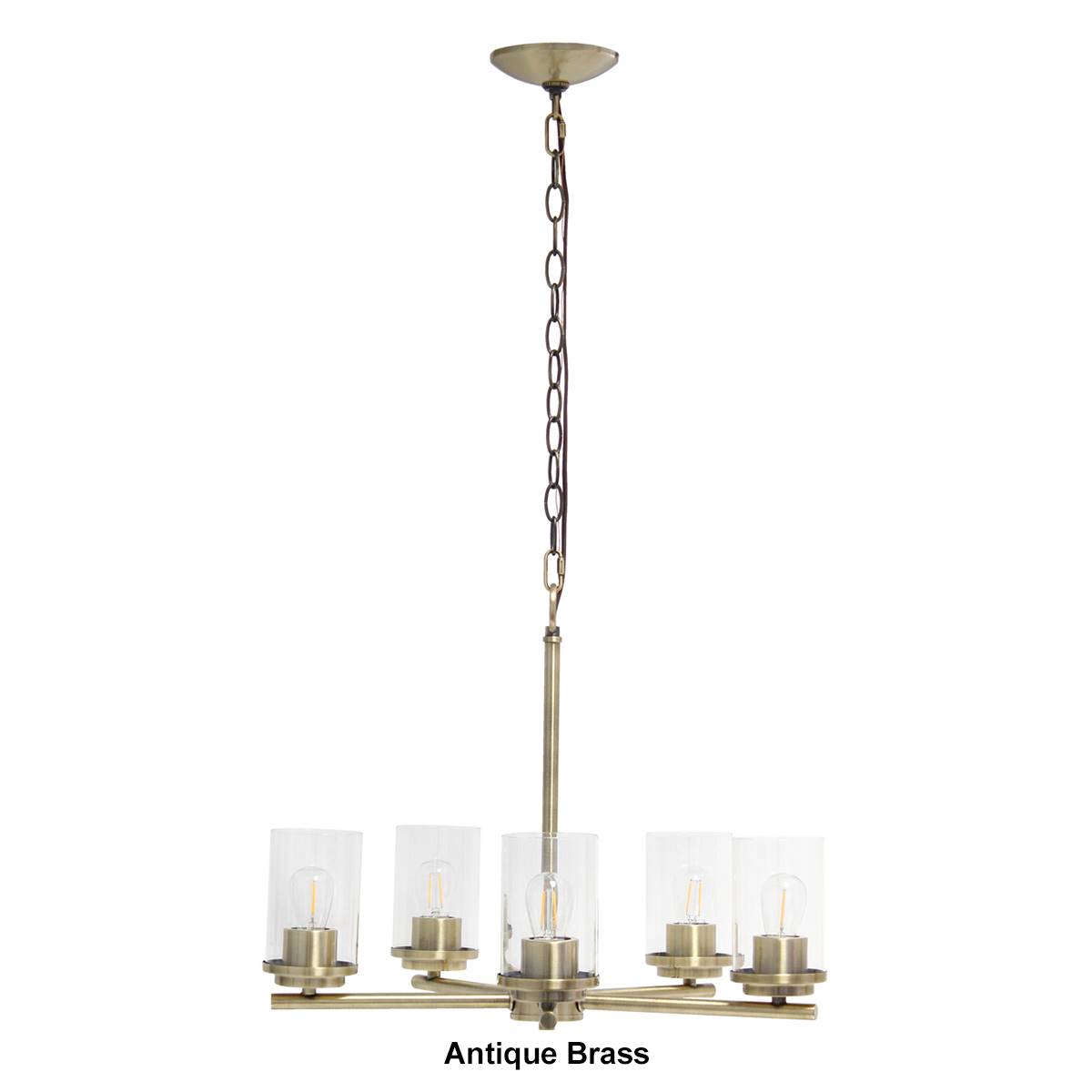 Lalia Home 5-Light Classic Clear Glass/Metal Hanging Chandelier