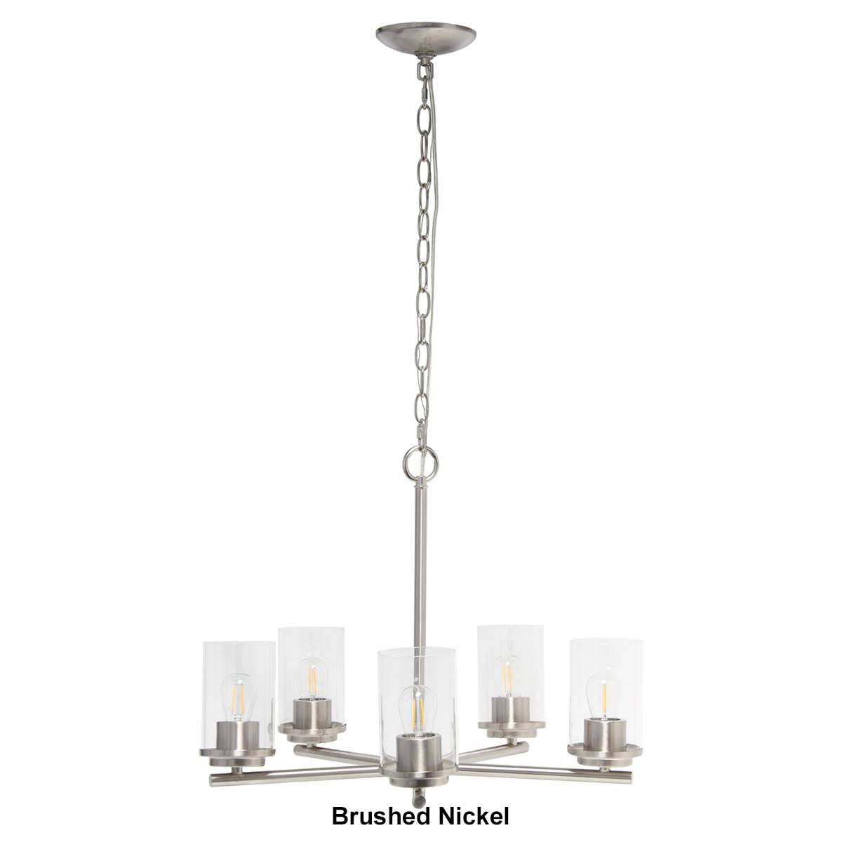 Lalia Home 5-Light Classic Clear Glass/Metal Hanging Chandelier