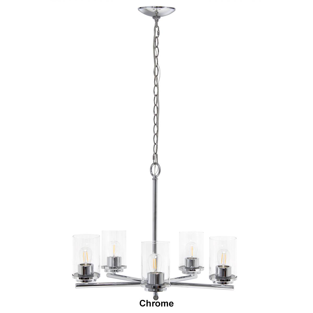 Lalia Home 5-Light Classic Clear Glass/Metal Hanging Chandelier