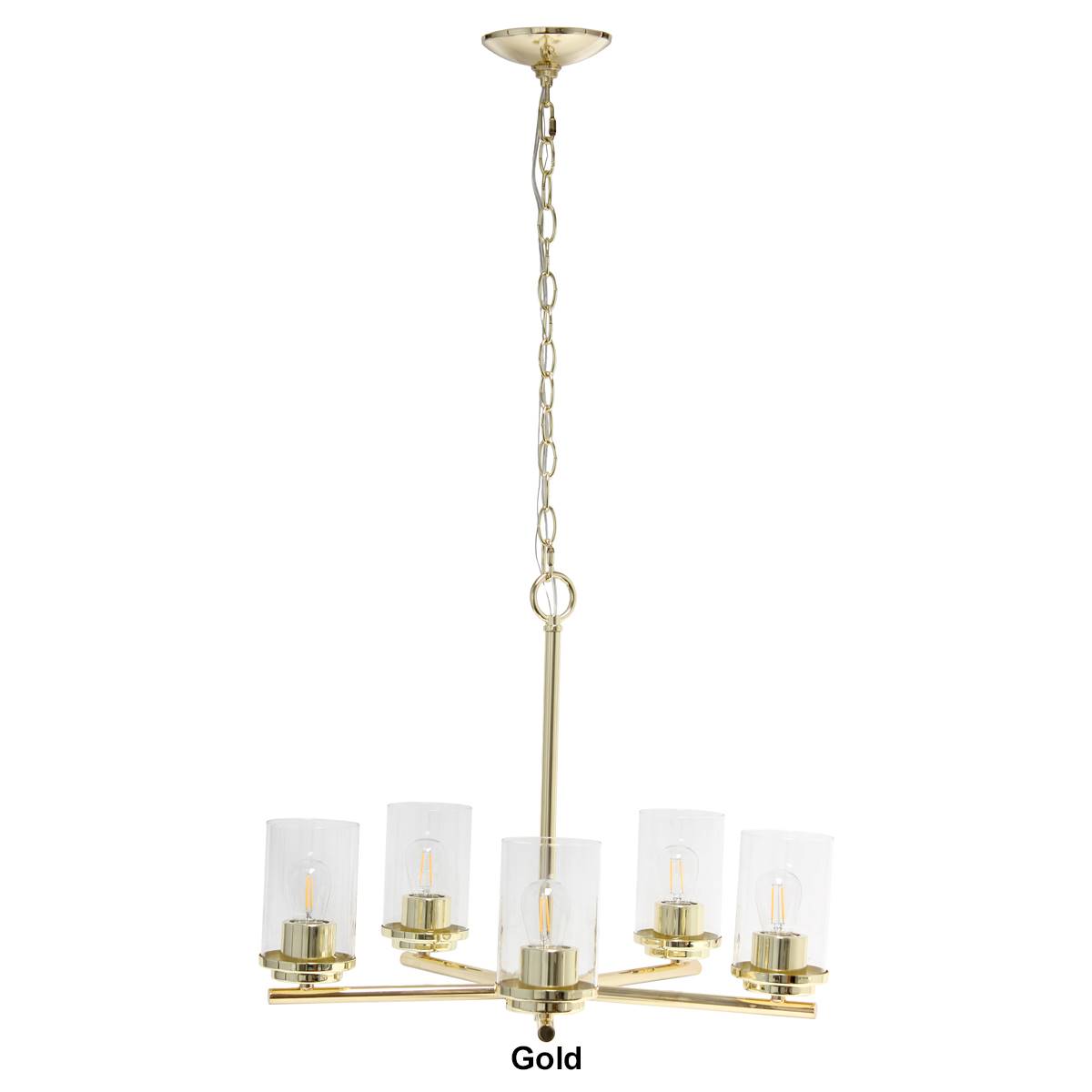Lalia Home 5-Light Classic Clear Glass/Metal Hanging Chandelier
