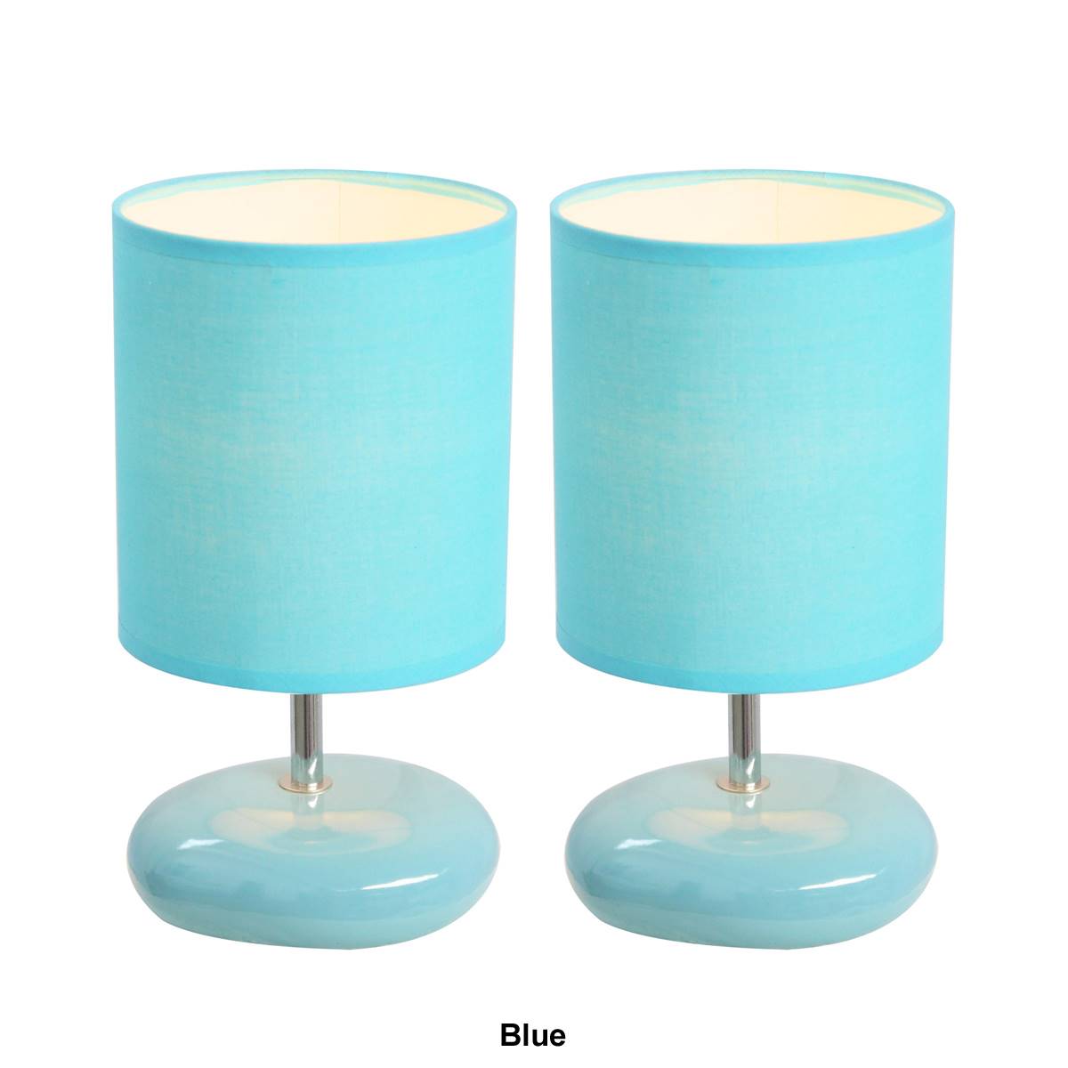 Simple Designs Stonies Small Stone Look Bedside Lamp - Set Of 2