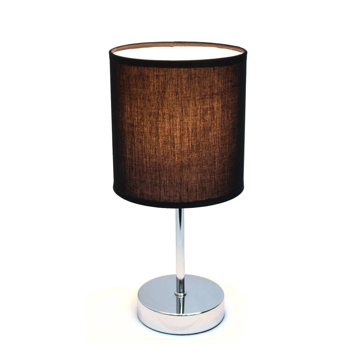 Simple Designs Chrome Mini Basic Table Lamp W/Fabric Shade