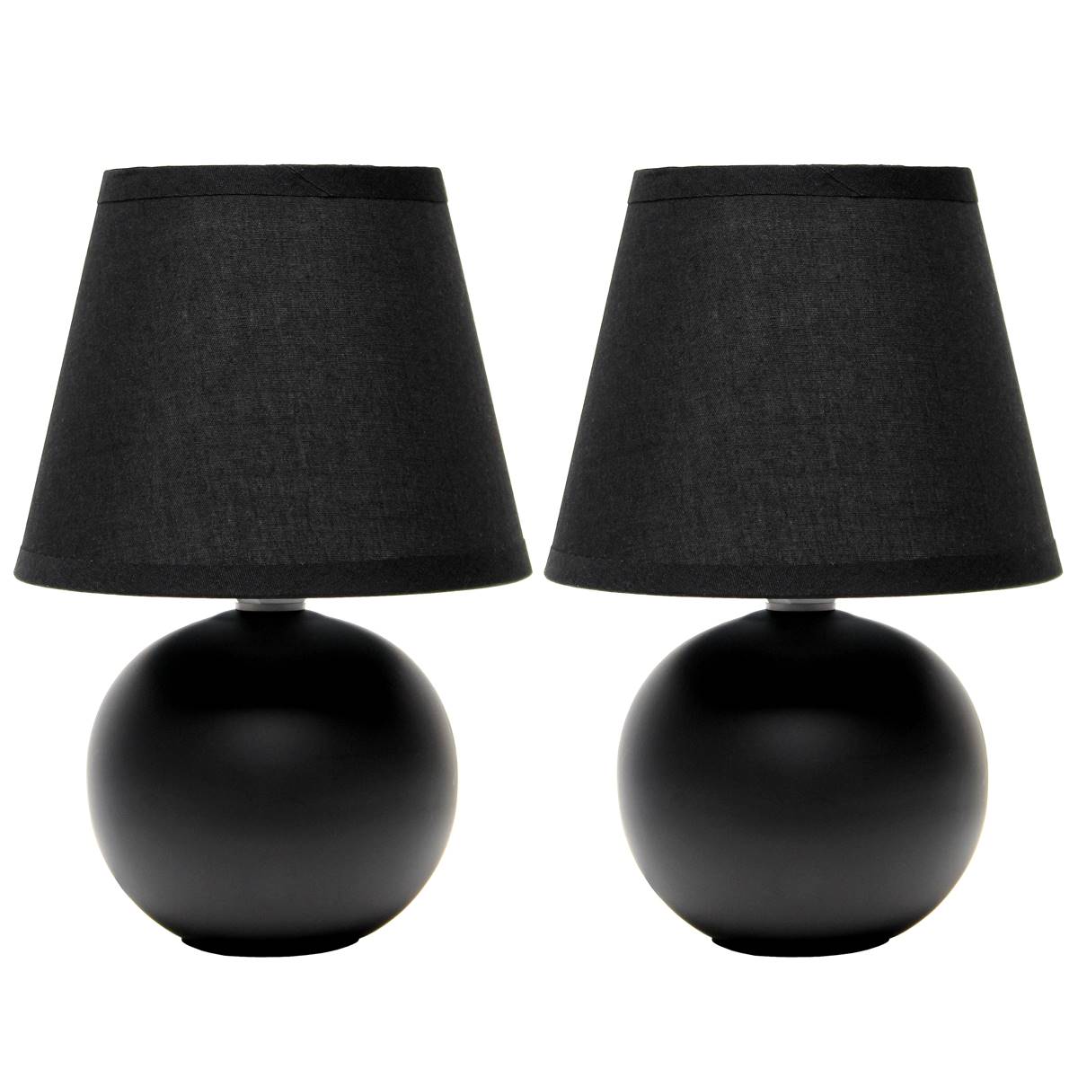 Simple Designs Mini Ceramic Globe Table Lamp - Set Of 2
