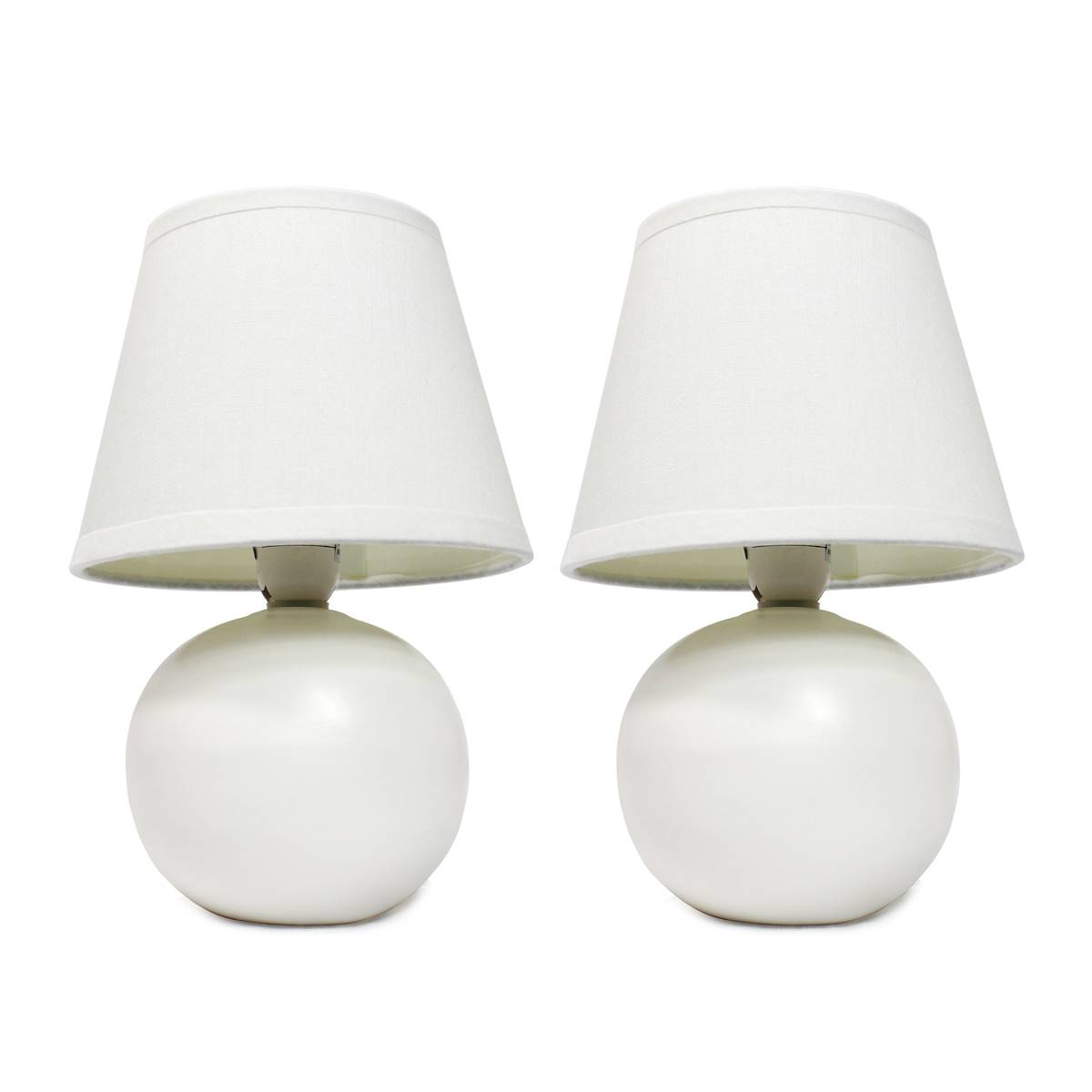 Simple Designs Mini Ceramic Globe Table Lamp - Set Of 2