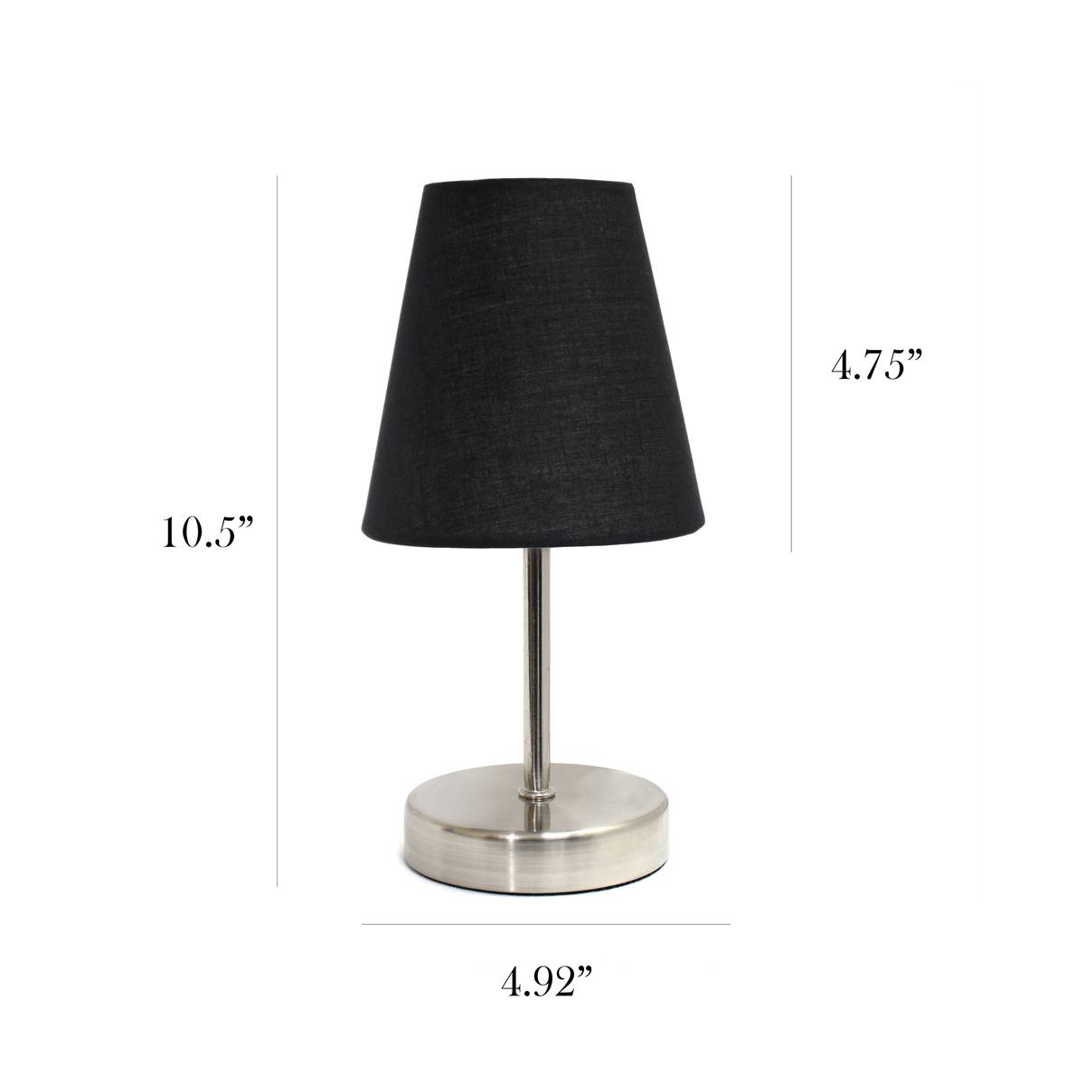 Simple Designs Sand Nickel Mini Basic Table Lamp W/Shade-Set Of 2